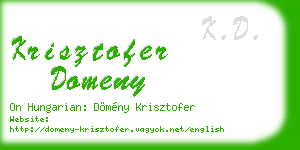 krisztofer domeny business card