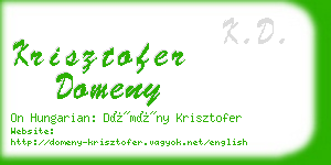 krisztofer domeny business card